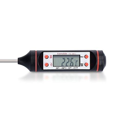 kwmobile Digitales Fleischthermometer Koch Thermometer - für BBQ Fleisch Grill Milch Wasser - Bratenthermometer Einstichthermometer Messgerät - 3