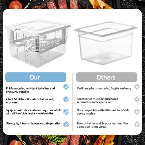 Sous Vide Behälter mit 1 Deckel und 1 Rost, 12 L, Behälter für Thermosieder, geeignet für Vakuumgarer verschiedener Marken - 6