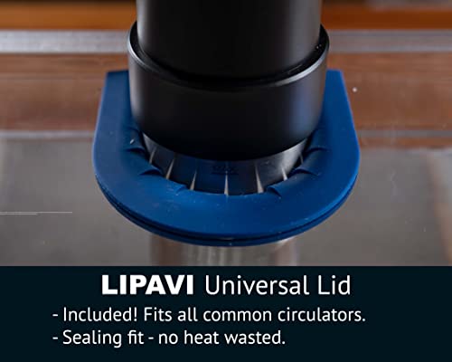 LIPAVI Sous Vide SYSTEM - Deckel, Behälter und Gestell - Polycarbonat Gestell - Multi-Fit deckel - 12L Wasserbad - Passt auf die meisten Modelle ⌀70mm - 5