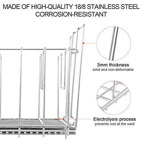 Uarter Verstellbarer Sous Vide Rack Edelstahl Vakuumbeutel Rack mit 5 abnehmbaren Trennwänden und 2 No-Float-Top-Bars, für gleichmäßige und schnelle Erwärmung - 3