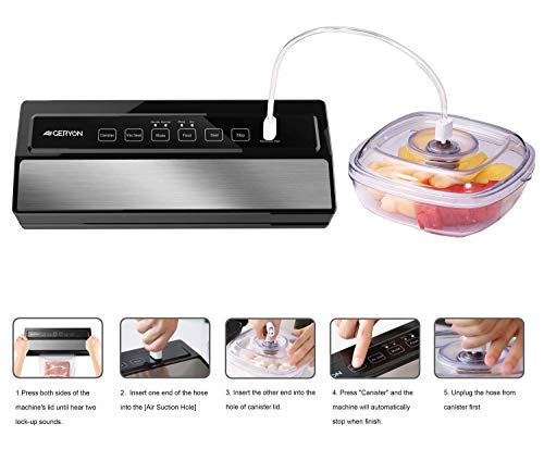 GERYON E2900-MS Vakuumiergerät, automatischer Lebensmittelversiegeler für Lebensmittel-Sparer mit Starter-Set zu reinigen Trockene und feuchte Lebensmittelmodi - 3