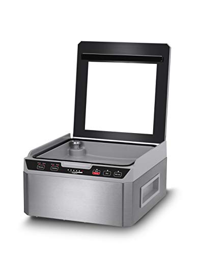 Caso VacuChef 40 Macchina Sottovuoto Inox + 50 Sacchetti 20x30cm – Potente 70L/min, Doppia Saldatura