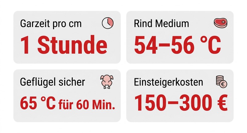 Sous-vide: 1 Stunde pro cm