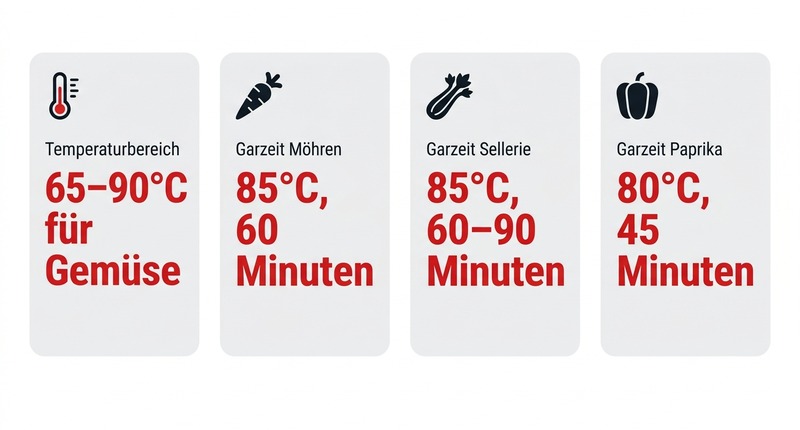 Vegetarisch Sous-vide: 65-90°C für Gemüse